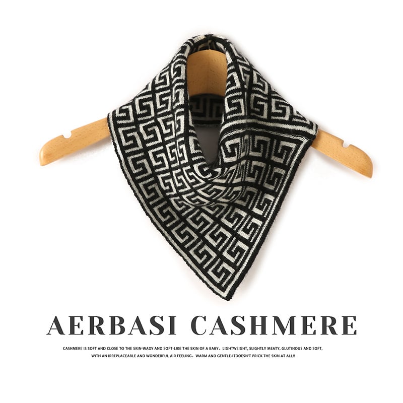 Kašmyrininė trikampė šalikė moterims, Korėjos stiliaus megztas žieminis aksesuaras