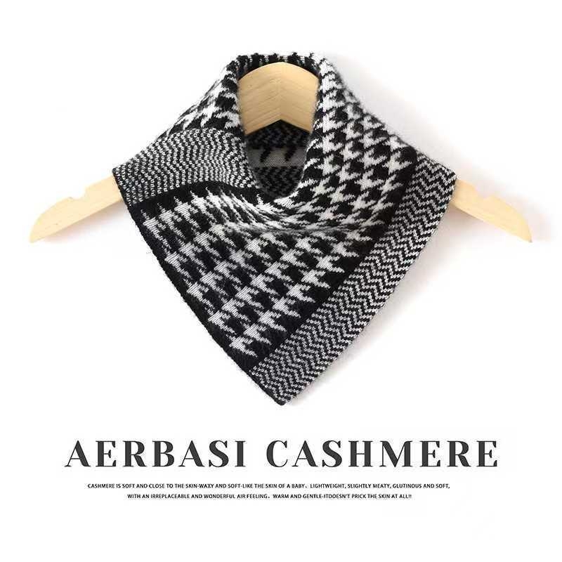 Kašmyrininė trikampė šalikė moterims, Korėjos stiliaus megztas žieminis aksesuaras