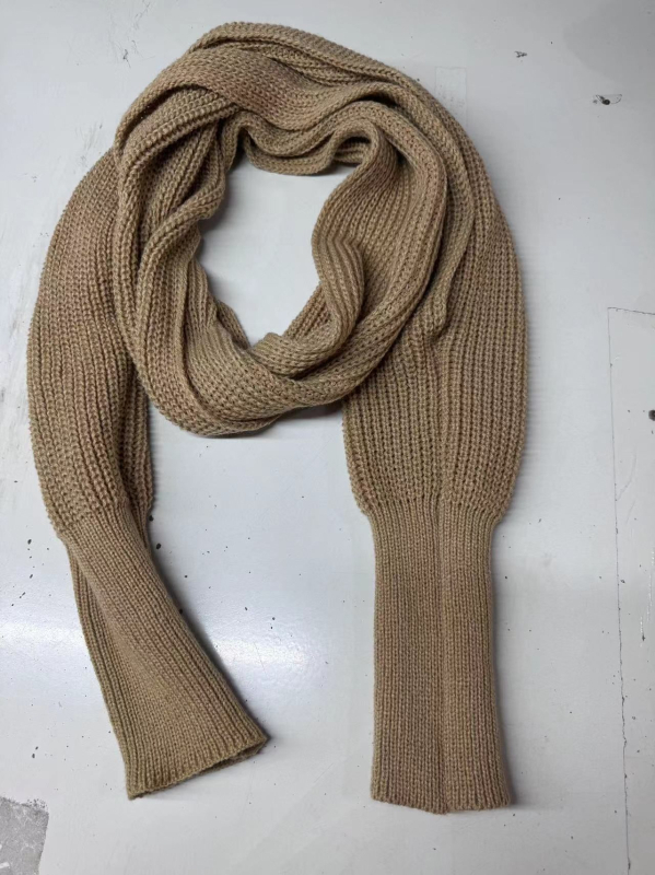 Pleteni šal s rukavima, akril/umjetna vuna, za jesen i zimu, ravno pletenje, produženi stil, topao