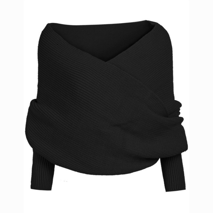 Pleteni šal s rukavima, akril/umjetna vuna, za jesen i zimu, ravno pletenje, produženi stil, topao