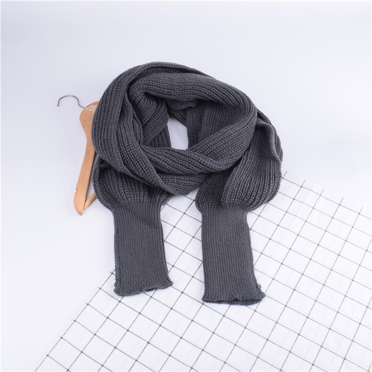 Pleteni šal s rukavima, akril/umjetna vuna, za jesen i zimu, ravno pletenje, produženi stil, topao