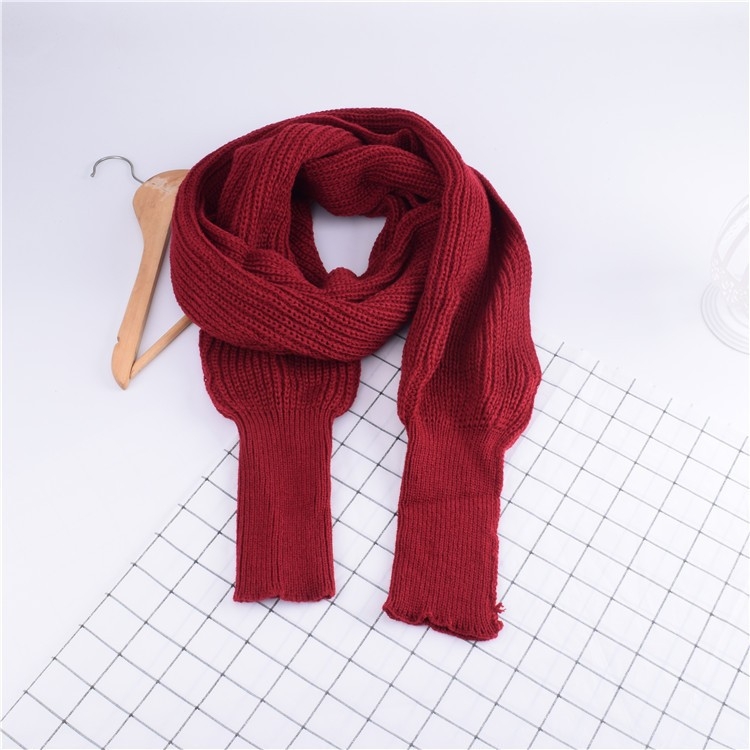 Pleteni šal s rukavima, akril/umjetna vuna, za jesen i zimu, ravno pletenje, produženi stil, topao