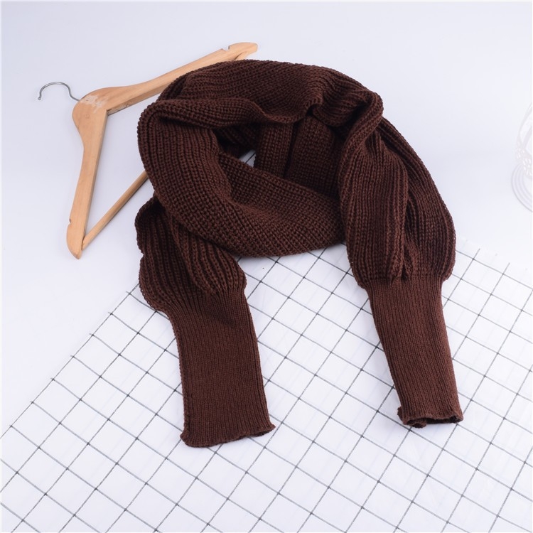 Pleteni šal s rukavima, akril/umjetna vuna, za jesen i zimu, ravno pletenje, produženi stil, topao