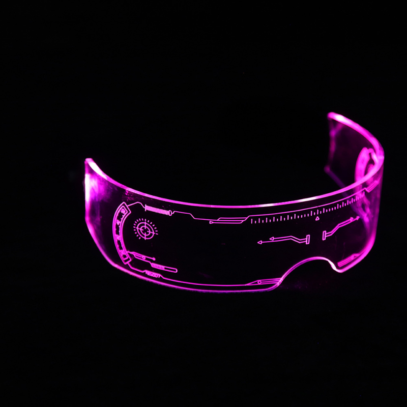 LED Φωτιζόμενα Γυαλιά, χωρίς σκελετό, unisex punk στυλ, ακρυλικό υλικό, μοντέλο τεχνολογικά φωτιζόμενα γυαλιά, καλοκαιρινή κυκλοφορία 2024