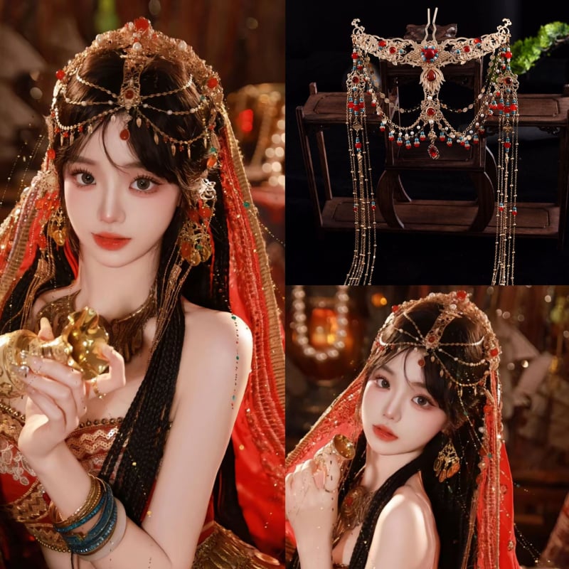 Украса за глава в етнически стил, женска, от сплав, ръчно изработено