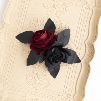 Set za kosu: ručno izrađena platnena čelenka, ogrlica i corsage, gotički stil za žene