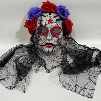 Μάσκα – Day of the Dead νεκρή γυναικεία φάντασμα, στυλ τρόμου, πλαστικό, DIY, για Χάλογουιν και Καρναβάλι