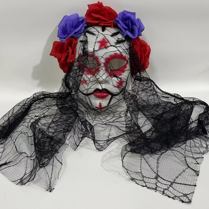 Μάσκα – Day of the Dead νεκρή γυναικεία φάντασμα, στυλ τρόμου, πλαστικό, DIY, για Χάλογουιν και Καρναβάλι