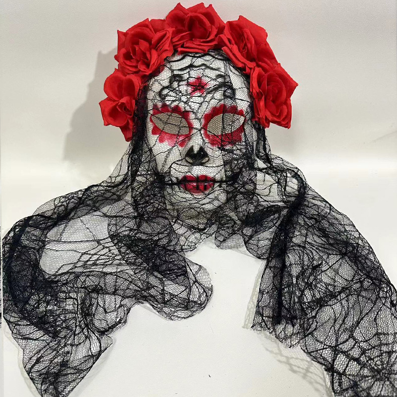 Μάσκα – Day of the Dead νεκρή γυναικεία φάντασμα, στυλ τρόμου, πλαστικό, DIY, για Χάλογουιν και Καρναβάλι