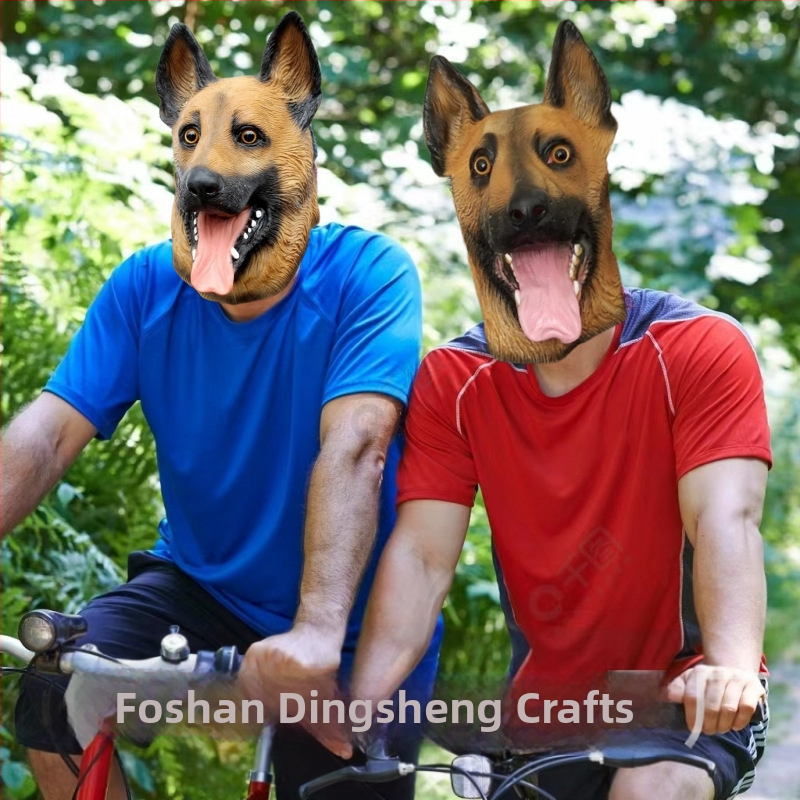 Латексова маска за кучета във форма на вълк, забавен DIY реквизит за Хелоуин, Великден, карнавал и Деня на шегата