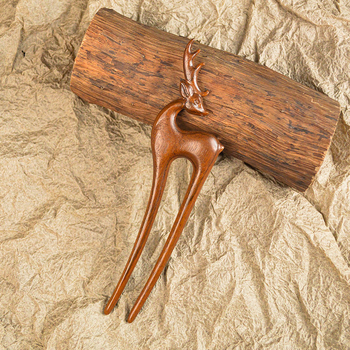 Dviejų dalių sandalmedžio plaukų segtukas, vintage geometrinis medinis galvos aksesuaras, pritaikomas