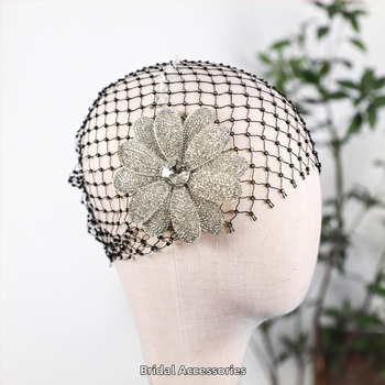 Lan lin ретро аксесоар за коса с цвете – мрежест материал, микропайване, LL-1560