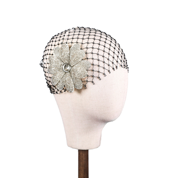 Lan lin ретро аксесоар за коса с цвете – мрежест материал, микропайване, LL-1560