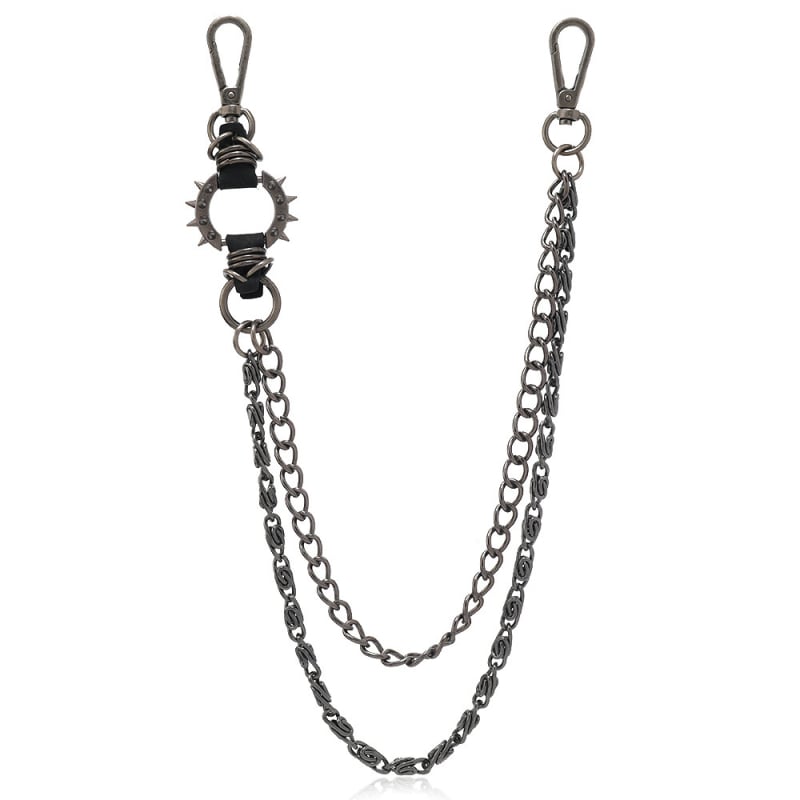 Αλυσίδα μέσης σε στυλ χιπ-χοπ, μεταλλική, με διπλό κύκλο, unisex, για νέους