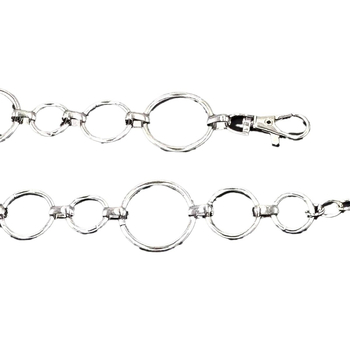 Γυναικεία μεταλλική ζώνη μέσης με κυκλικό κρίκο, μήκος 110 cm, πλάτος 3.0 cm, ευέλικτο στυλ