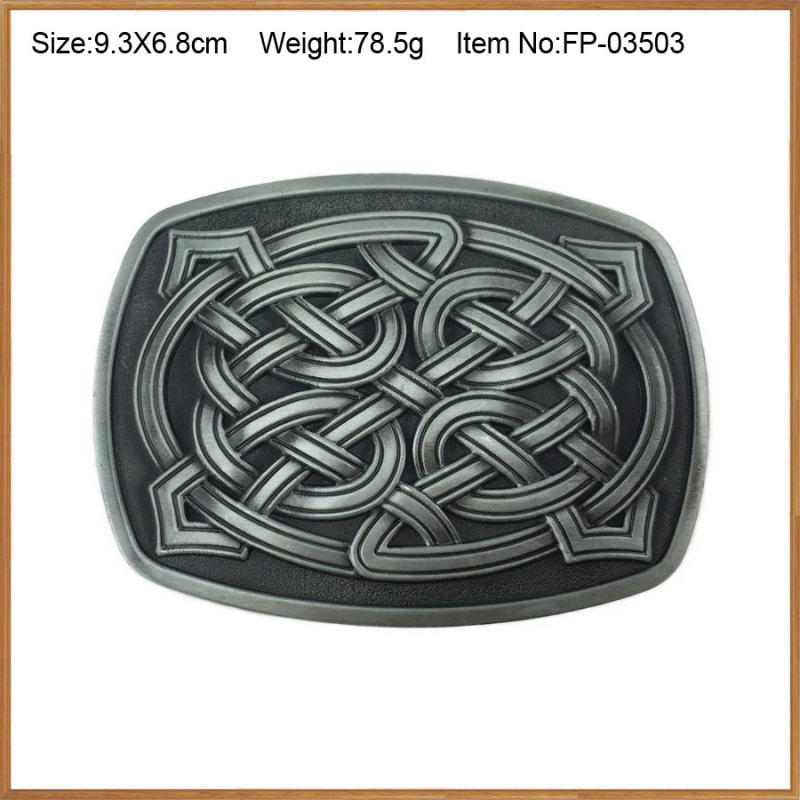 Коланова катарама с келтски мотив, модел 03503, сплав, гладка катарама, антично оловно покритие, персонализация на обработката: Да