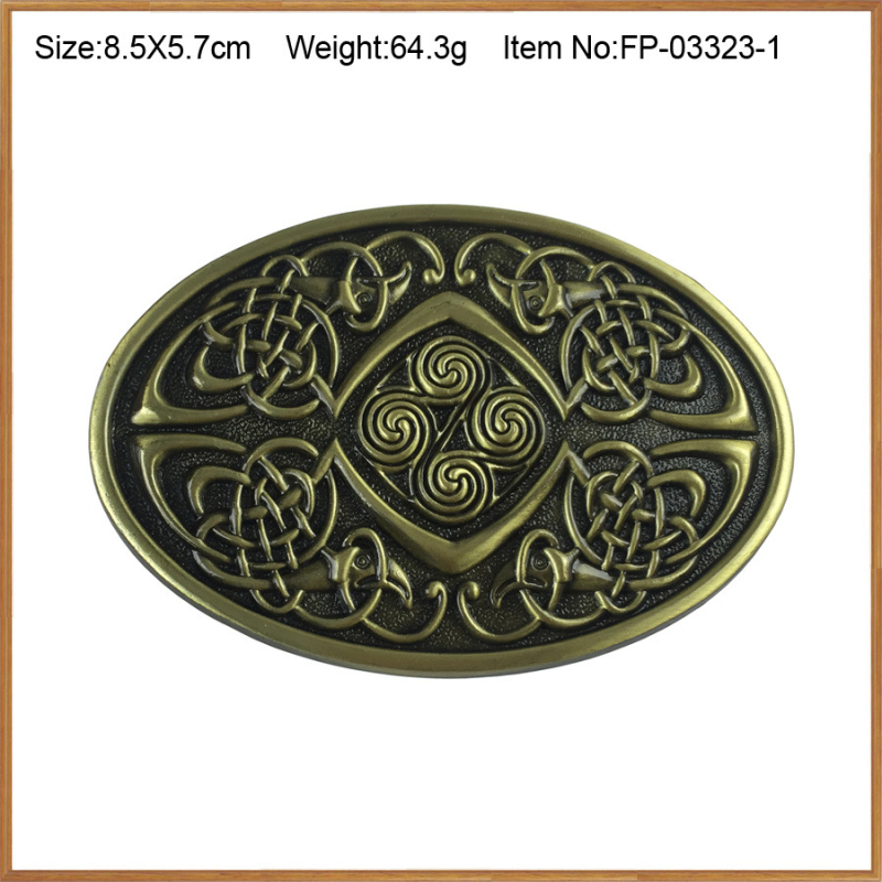 Коланова катарама с келтски мотив, модел 03503, сплав, гладка катарама, антично оловно покритие, персонализация на обработката: Да