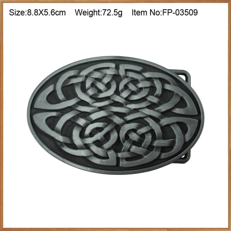 Коланова катарама с келтски мотив, модел 03503, сплав, гладка катарама, антично оловно покритие, персонализация на обработката: Да