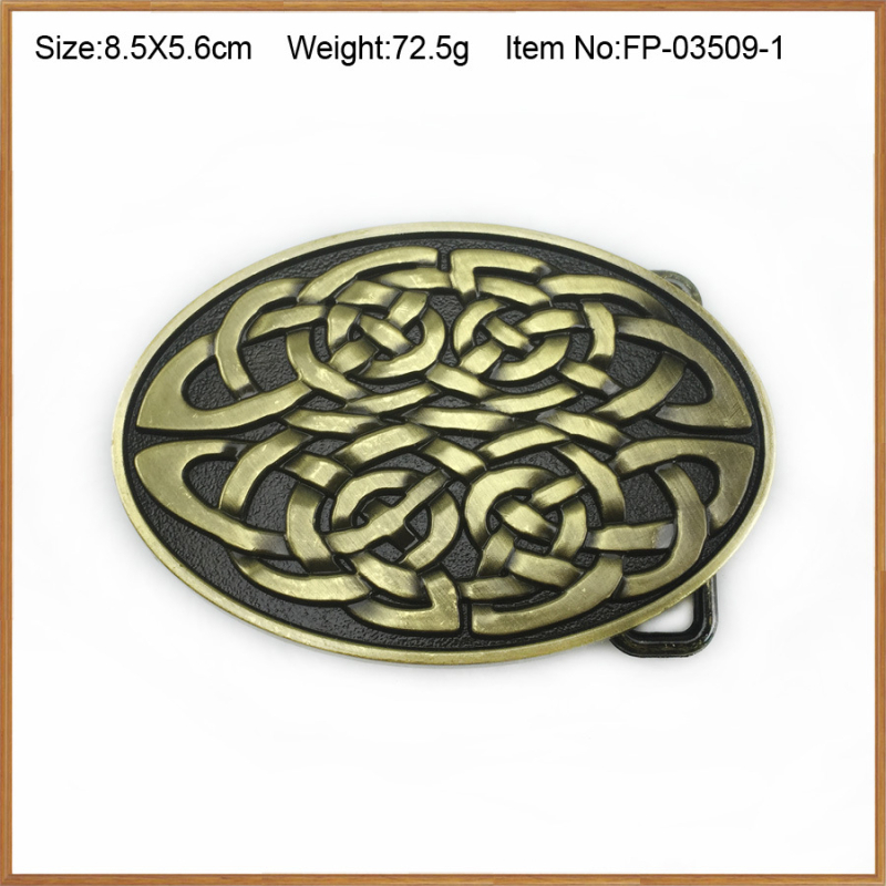 Коланова катарама с келтски мотив, модел 03503, сплав, гладка катарама, антично оловно покритие, персонализация на обработката: Да