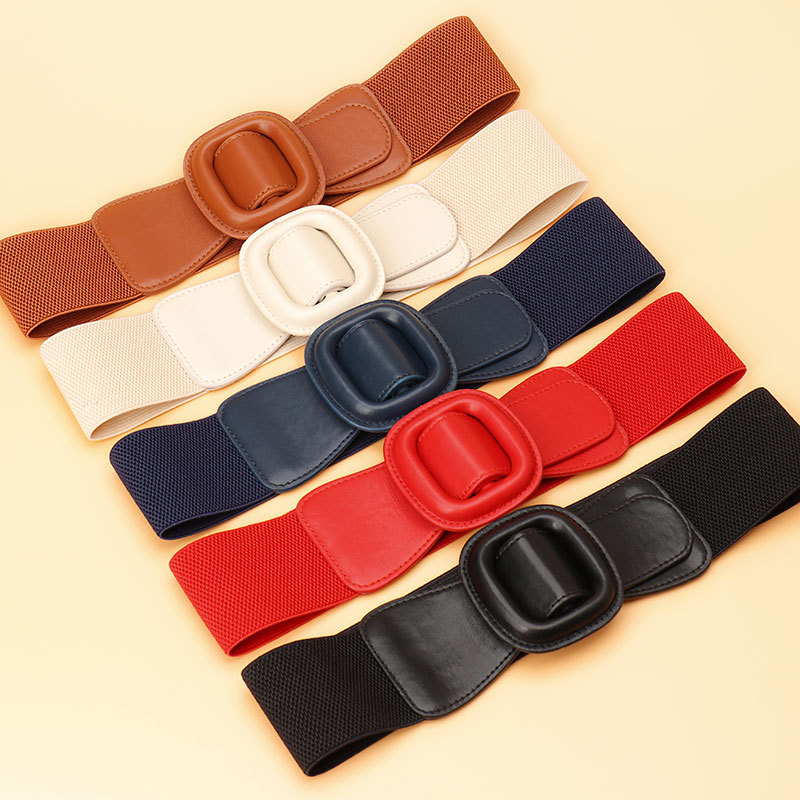 Еластичен колан за палто с декоративна катарама, универсален стил, дължина 80–100 см