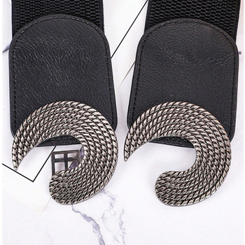 Γυναικεία διακοσμητική ελαστική φαρδιά ζώνη, PU δέρμα; Αγκράμα: PU/ψεύτικο δέρμα; Κλείσιμο: διπλό δαχτυλίδι; Πλάτος: άνω των 4 εκ; Εποχή λανσαρίματος: φθινόπωρο 2024