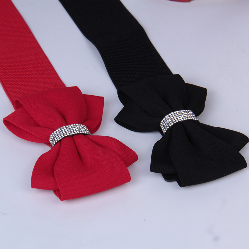 Пояс за талия за жени, еластичен, с единична обиколка, изкуствена кожа, сладък стил.