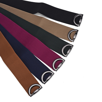 Γυναικείος διακοσμητικός ελαστικός ζωνάρι μέσης με αγκράφα, ευρύ κανβάς ζώνη για φορέματα, ρετρό απλό στυλ, μήκος 60–80 cm