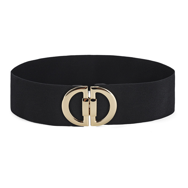 Γυναικείος διακοσμητικός ελαστικός ζωνάρι μέσης με αγκράφα, ευρύ κανβάς ζώνη για φορέματα, ρετρό απλό στυλ, μήκος 60–80 cm