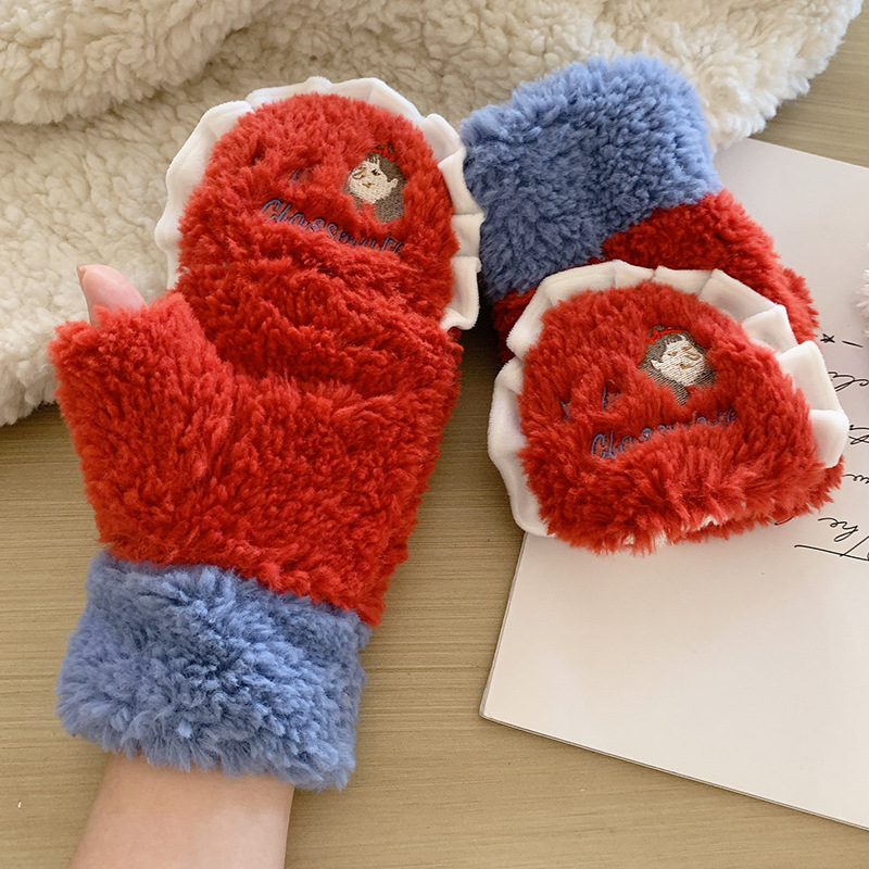 Γυναικείοι γάντες χειμερινών με επένδυση φλίς, σχεδιασμός με καπάκι για δάχτυλα, εξωτερικό βαμβακερό με υφή Ice Silk, Άνοιξη 2023