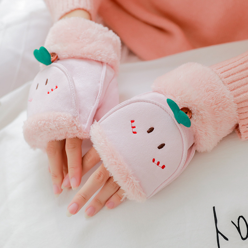 Γυναικείοι γάντες χειμερινών με επένδυση φλίς, σχεδιασμός με καπάκι για δάχτυλα, εξωτερικό βαμβακερό με υφή Ice Silk, Άνοιξη 2023