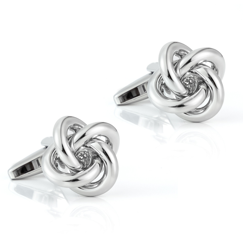 Κουμπαράκια μανικιών από χαλκό, Twist σχήμα, ηλεκτροπλατινωμένη επιφάνεια, στυλ μόδας/unisex, χωρίς κρύσταλλα