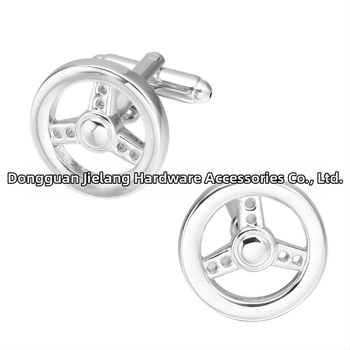 Κουμπιά μανικετών – χαλκός, γεωμετρικά, ηλεκτροχρωμιωμένα, unisex; στυλ τιμονιού αυτοκινήτου; ιδανικά ως επιχειρηματικά δώρα.