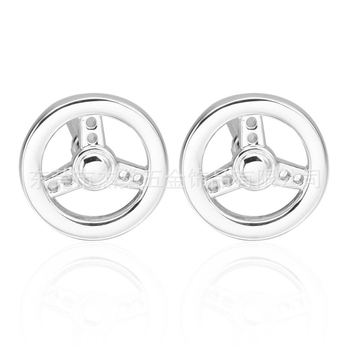 Копчета за ръкавели — медни, геометрични, електроплавени, унисекс; стил на автомобилен волан; идеални за бизнес подаръци.