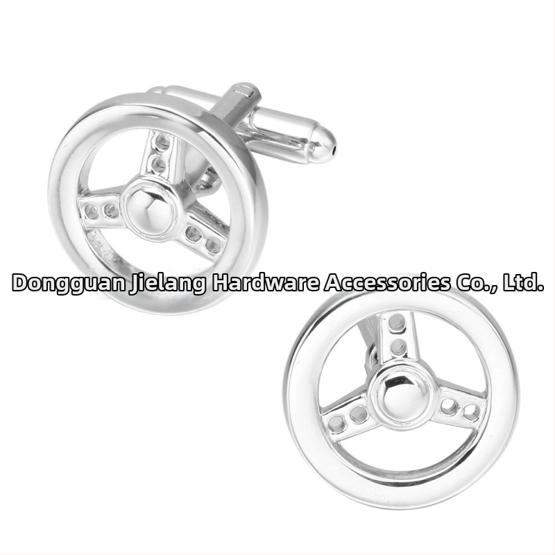 Κουμπιά μανικετών – χαλκός, γεωμετρικά, ηλεκτροχρωμιωμένα, unisex; στυλ τιμονιού αυτοκινήτου; ιδανικά ως επιχειρηματικά δώρα.