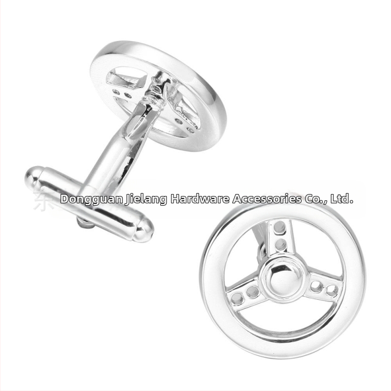 Копчета за ръкавели — медни, геометрични, електроплавени, унисекс; стил на автомобилен волан; идеални за бизнес подаръци.