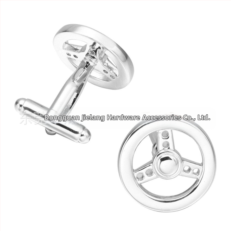 Копчета за ръкавели — медни, геометрични, електроплавени, унисекс; стил на автомобилен волан; идеални за бизнес подаръци.