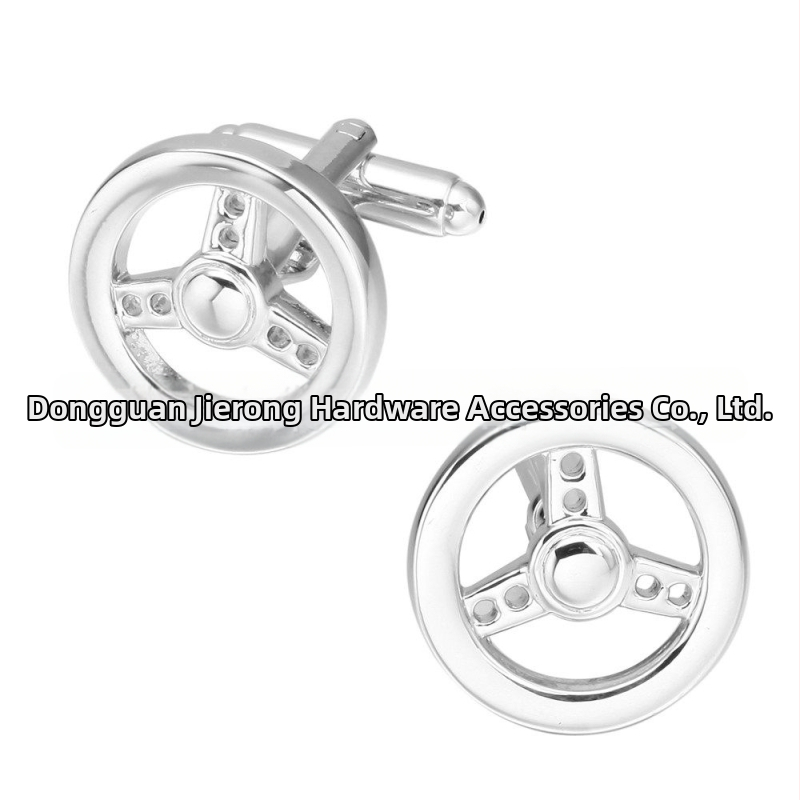 Κουμπιά μανικετών – χαλκός, γεωμετρικά, ηλεκτροχρωμιωμένα, unisex; στυλ τιμονιού αυτοκινήτου; ιδανικά ως επιχειρηματικά δώρα.