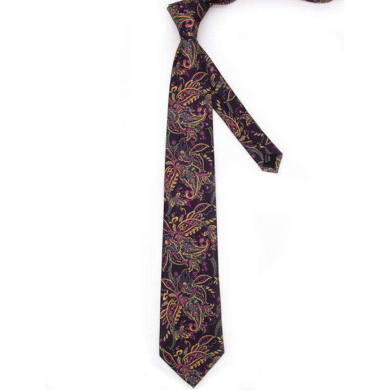 Γραβάτα με φλοράλ μοτίβο από πολυεστέρα-μεταξωτό, Unisex, στυλ βέλους, εκτύπωση, ατομικά συσκευασμένη