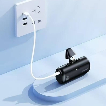 Power Bank τύπου κάψουλας 5000mAh, 21700 Li-ion, φόρτιση 10W, στυλ κάψουλας, περιστρεφόμενος βύσμα