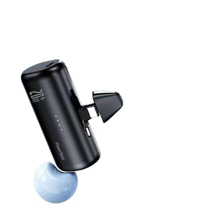 Power Bank τύπου κάψουλας 5000mAh, 21700 Li-ion, φόρτιση 10W, στυλ κάψουλας, περιστρεφόμενος βύσμα