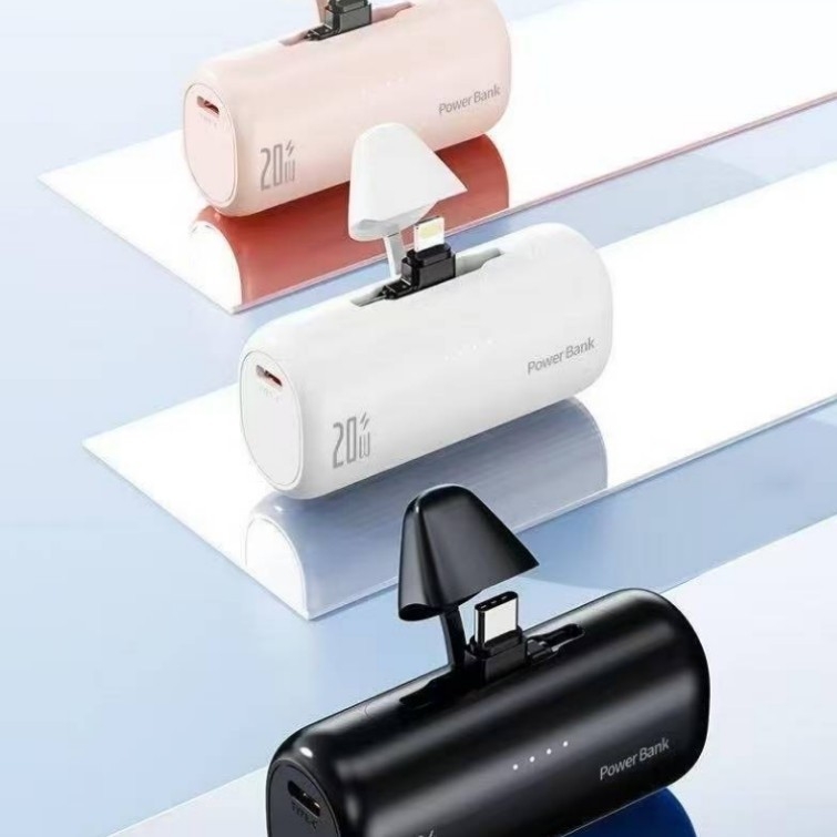 Power Bank τύπου κάψουλας 5000mAh, 21700 Li-ion, φόρτιση 10W, στυλ κάψουλας, περιστρεφόμενος βύσμα