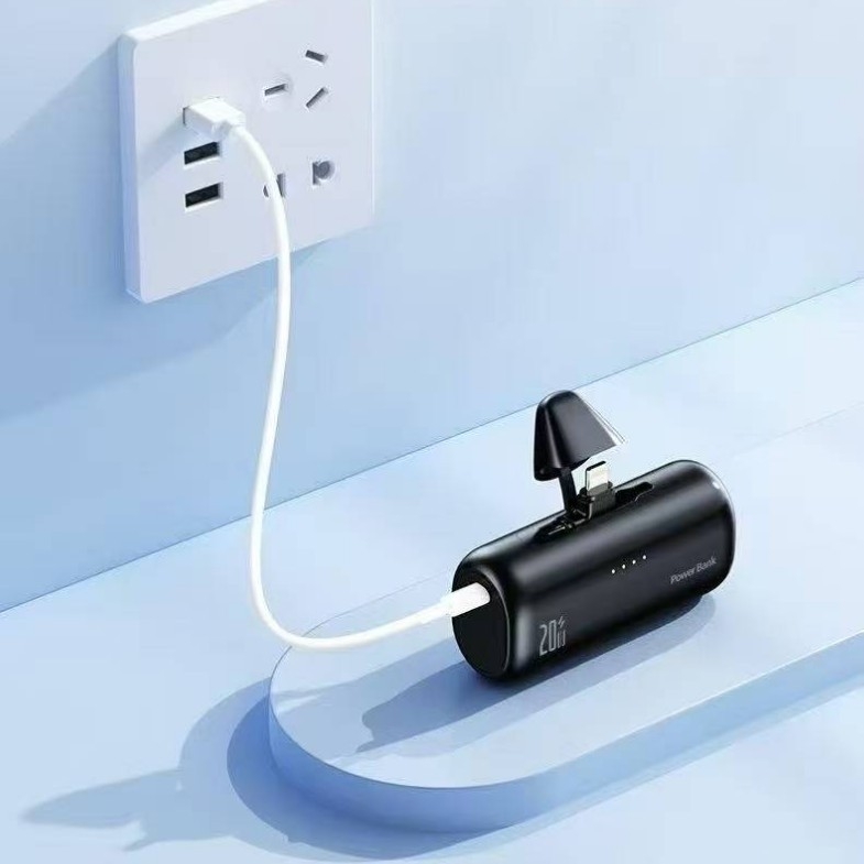 Power Bank τύπου κάψουλας 5000mAh, 21700 Li-ion, φόρτιση 10W, στυλ κάψουλας, περιστρεφόμενος βύσμα