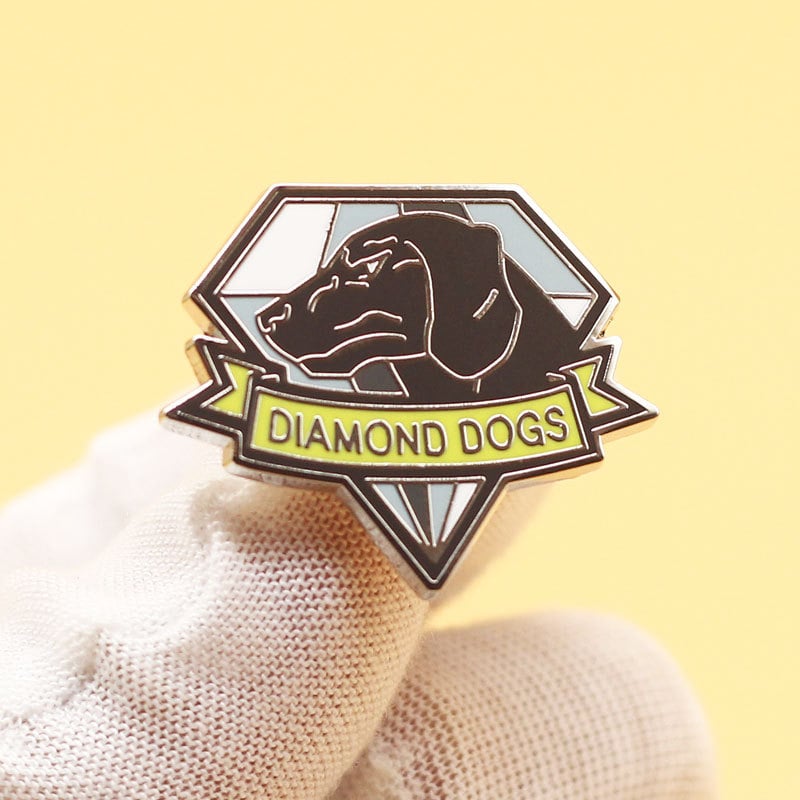 Broșă din aliaj de zinc – model animal, insignă Diamond Dogs, memorial/decorativ/dar, unisex