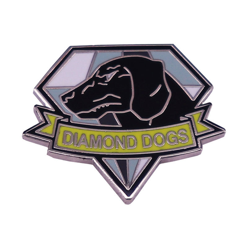 Broșă din aliaj de zinc – model animal, insignă Diamond Dogs, memorial/decorativ/dar, unisex