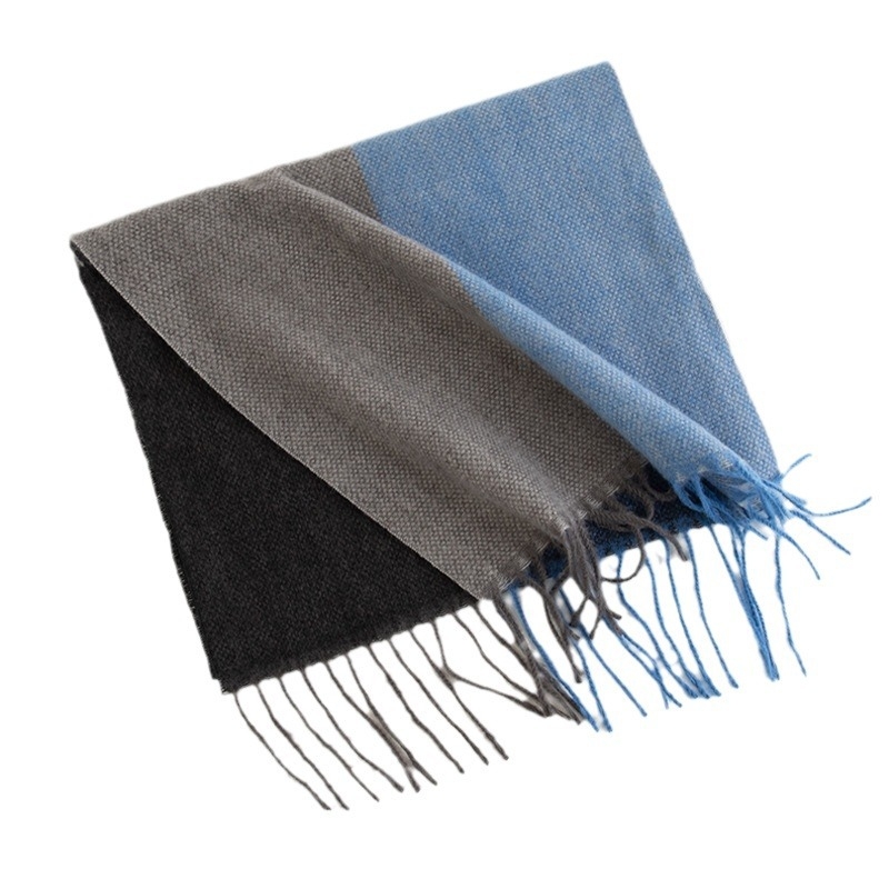 Unisex šal kariranog uzorka, imitacija kašmira, resice, twill tkanina od poliestera