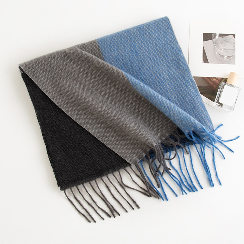 Unisex šal kariranog uzorka, imitacija kašmira, resice, twill tkanina od poliestera