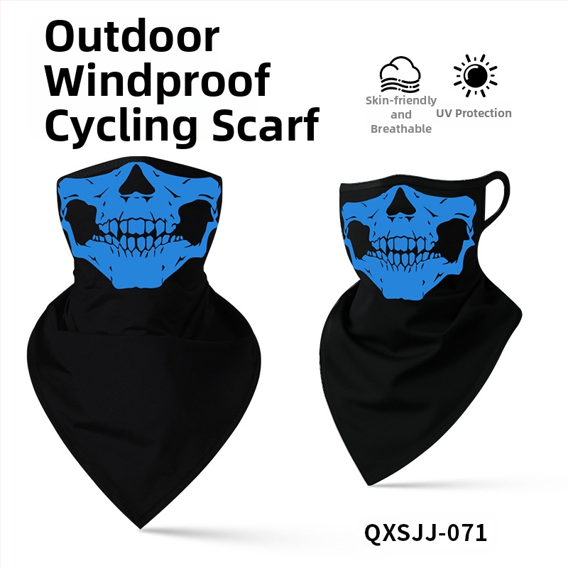 Αθλητικό μαντήλι κεφαλής, αναπνεύσιμο πολυεστερικό, γρήγορο στέγνωμα, σχέδιο κρανίου, τρίγωνο με λουράκι για τα αυτιά