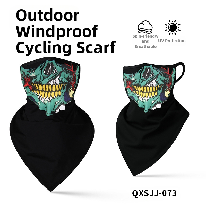 Αθλητικό μαντήλι κεφαλής, αναπνεύσιμο πολυεστερικό, γρήγορο στέγνωμα, σχέδιο κρανίου, τρίγωνο με λουράκι για τα αυτιά