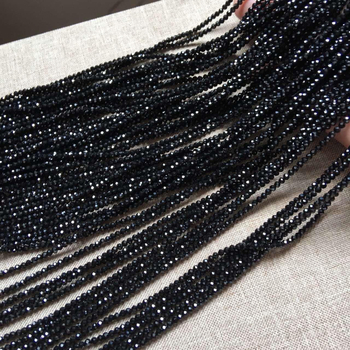 Μαύρες χάντρες σπίνελ με όψεις φάσετ, ιριδίζουσα επίστρωση, ημιτελή κρυστάλλινα κοσμήματα