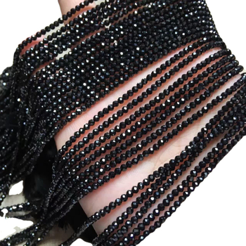 Μαύρες χάντρες σπίνελ με όψεις φάσετ, ιριδίζουσα επίστρωση, ημιτελή κρυστάλλινα κοσμήματα